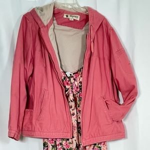 Lady Dri Duck coat full zip cotton hooded utility jacket hunting game pocket XXL